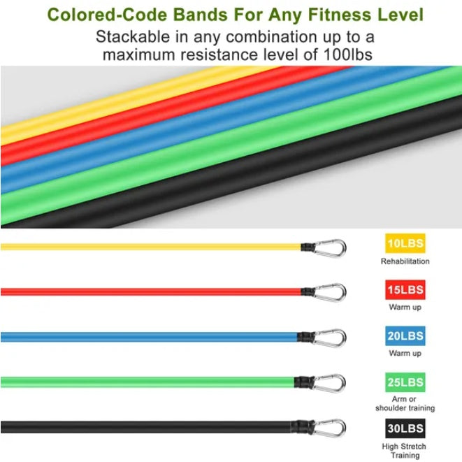 Supplier chart of the coloured resistance bands with printed resistance labels.